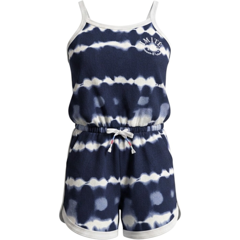 Limited Too Girls Navy Blue Tie‎ Dye Terry Cloth Romper Sleeveless Size L 12/14